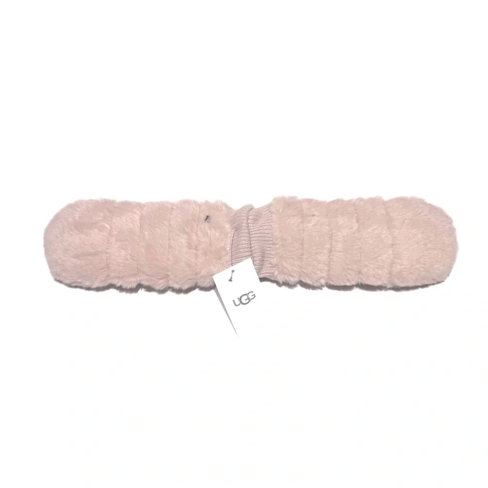UGG Pink Lush Faux Fur Mittens NWT